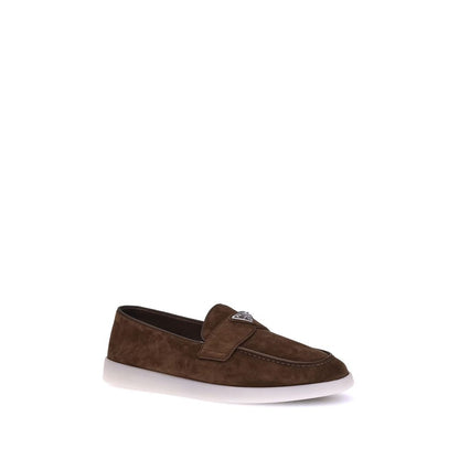 Prada Brown Rubber Slip-On Loafers