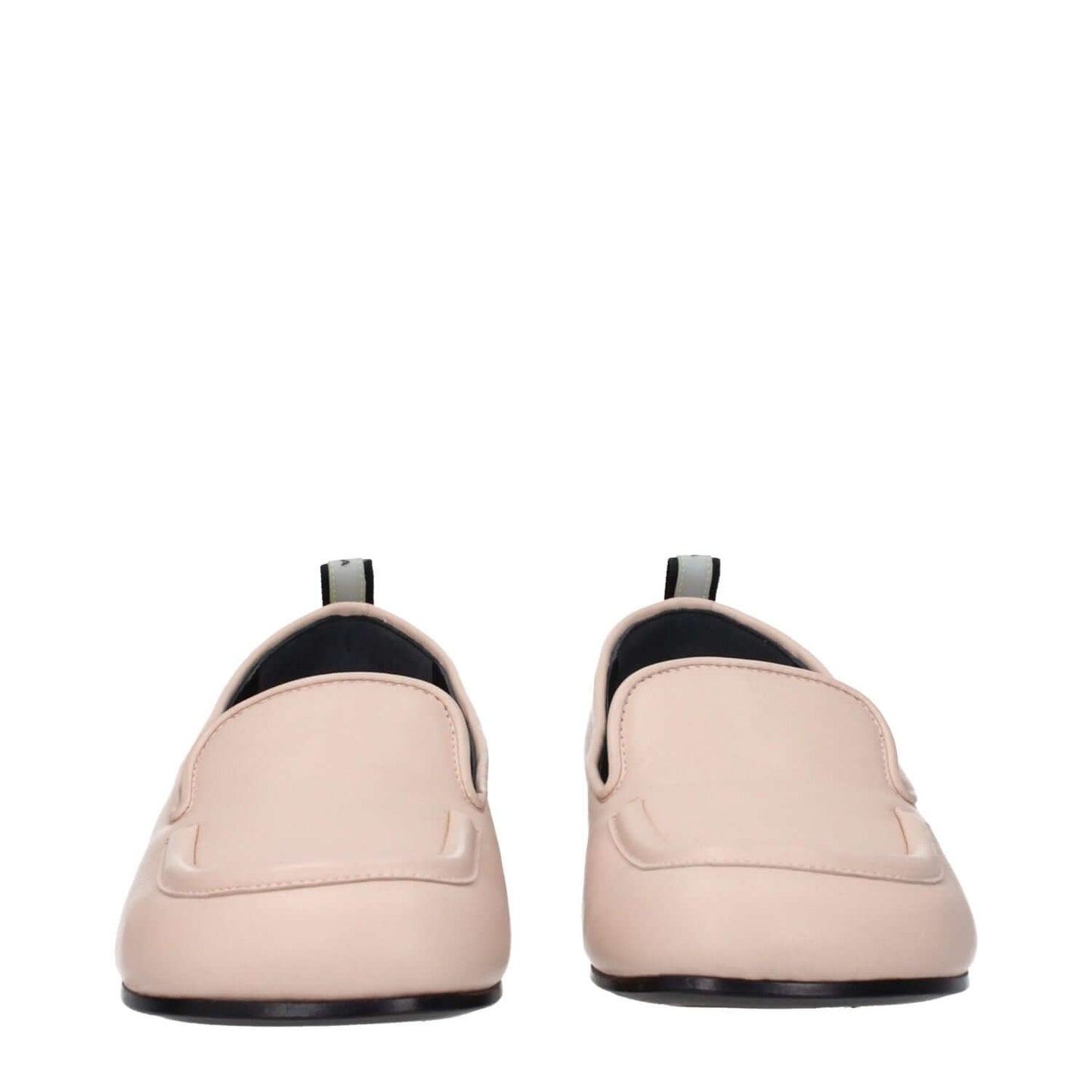 Premiata Pink Leather Slip-On Loafers with round toe and low heel.
