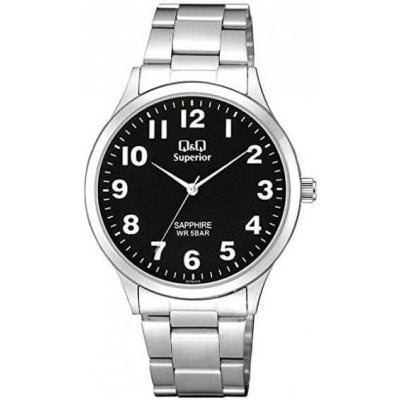 Q&Q SUPERIOR Mod. SUPERIOR wristwatch, 40mm stainless steel case, sapphire dial, water resistant 5 ATM, quartz movement, SS bracelet.