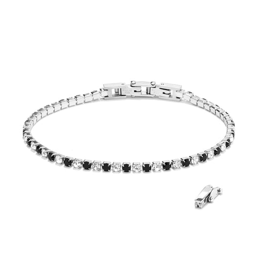 RADIANT JEWELS JEWELRY Mod. RH000011 elegant bracelet with alternating black and white stones.
