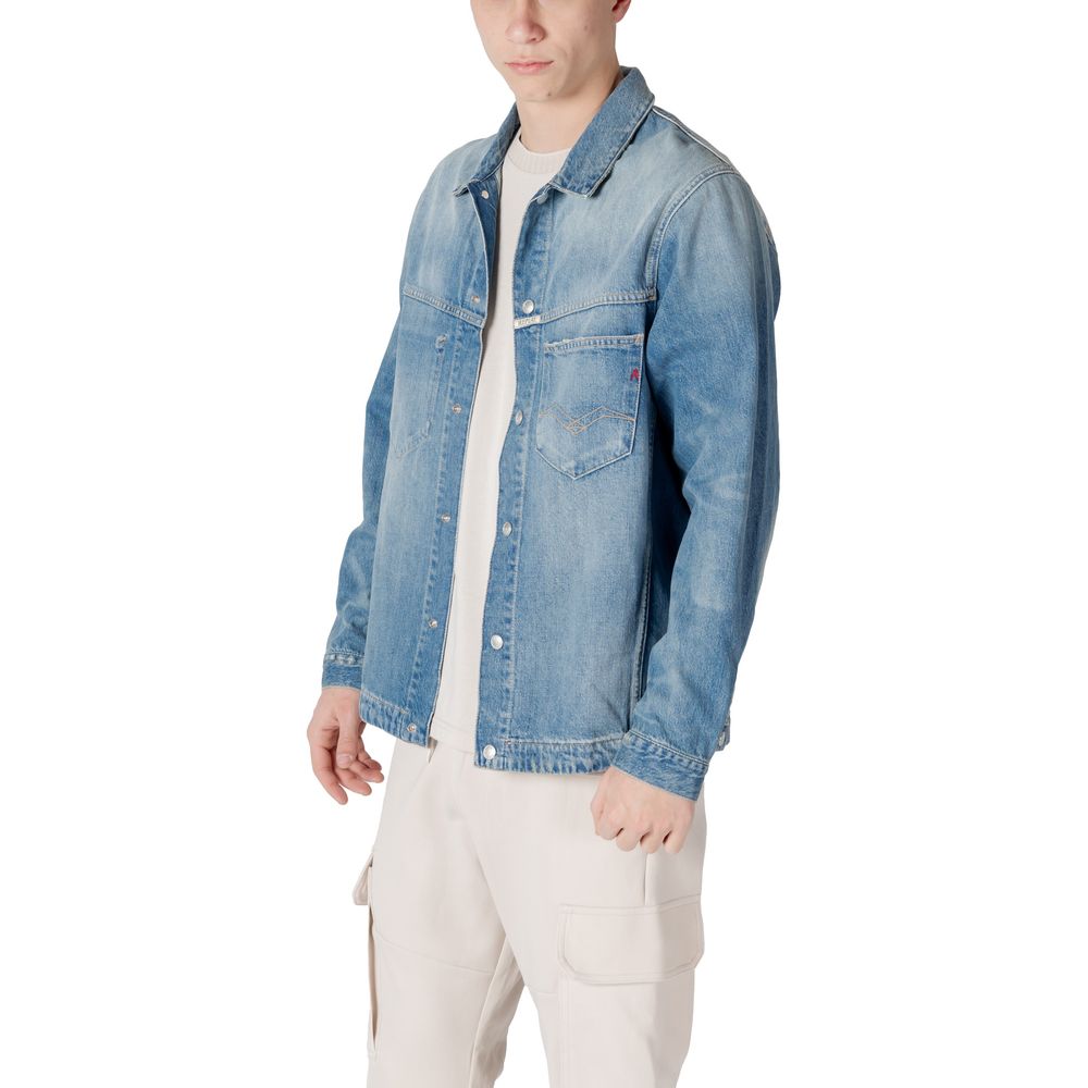 Replay Light Blue Cotton Denim Jacket