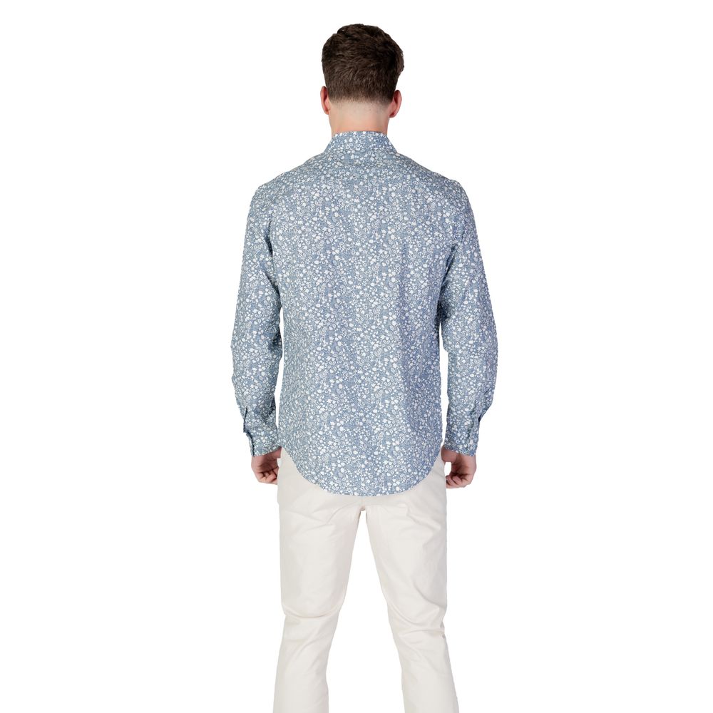 Replay Light Blue Cotton Pattern Shirt