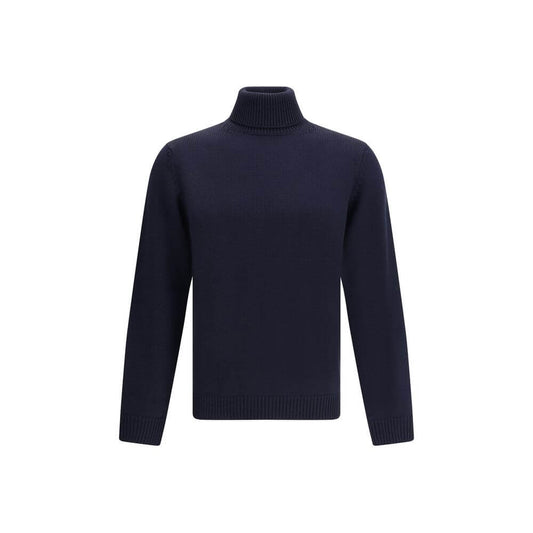 Roberto Collina Blue Merino Wool Turtleneck
