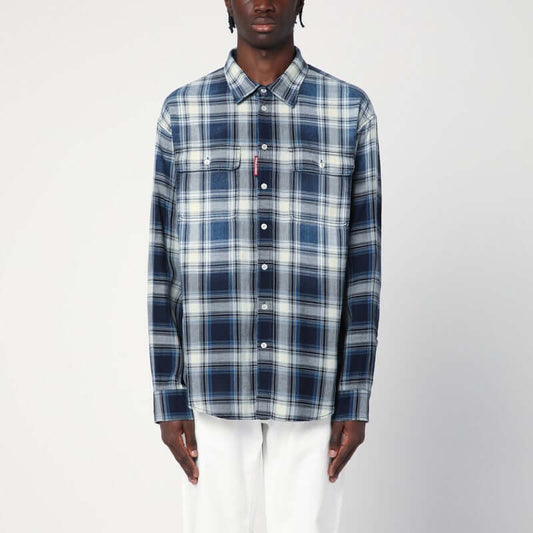 Dsquared2 Blue shirt Check pattern S74DM0899D35206/Q_DSQUA-001F_202