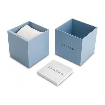 Official SKAGEN Mod. ANITA LILLE wristwatch packaging in blue box
