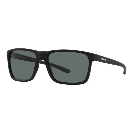 ARNETTE MOD. SOKATRA AN 4323 acetate sunglasses for gent in black frame with gray lenses.
