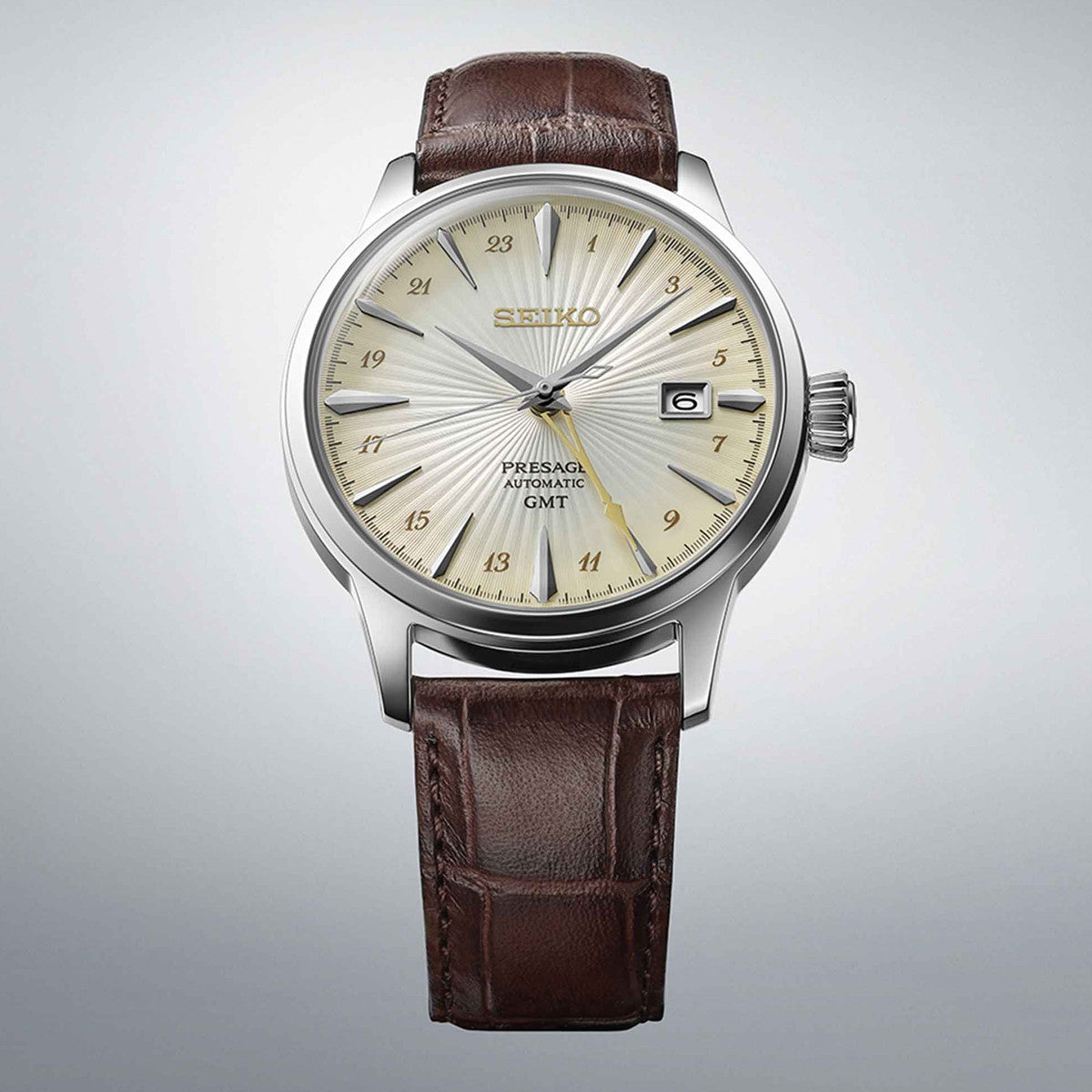 SEIKO PRESAGE Mod. COCKTAIL AUTOMATIC - LEATHER, CREAM WATCHES