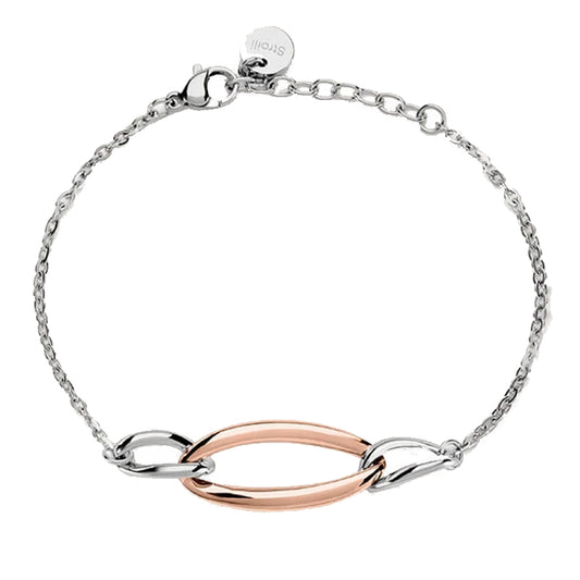 STROILI Mod. 1666048 silver and rose gold bracelet with chain design