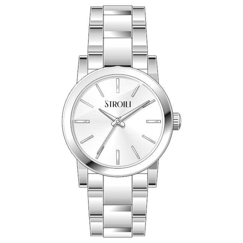 STROILI Mod. 1698373 elegant silver watch with stainless steel bracelet and minimalist design for men and women
