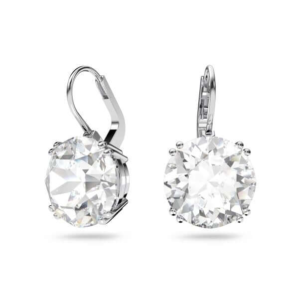 Swarovski crystal earrings, SWAROVSKI Mod. 5628351, silver 925°, quartz analog, mineral dial, lady's gift in official box.