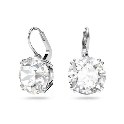 Swarovski crystal earrings, SWAROVSKI Mod. 5628351, silver 925°, quartz analog, mineral dial, lady's gift in official box.