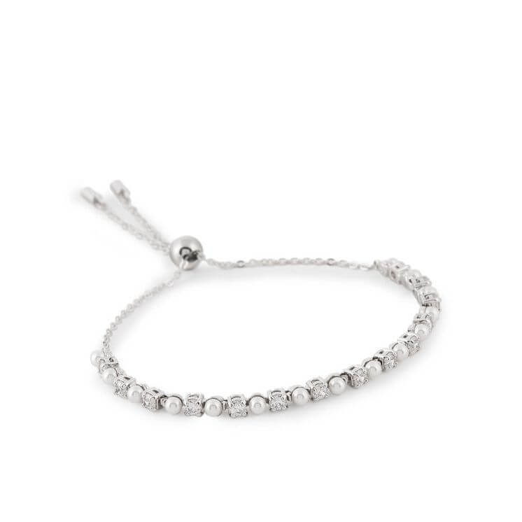 SWAROVSKI Mod. 5689633 Matrix Tennis bracelet with Swarovski Crystal Pearls and Zirconia on a delicate chain.