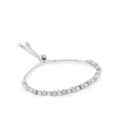 SWAROVSKI Mod. 5689633 Matrix Tennis bracelet with Swarovski Crystal Pearls and Zirconia on a delicate chain.