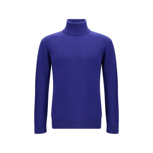 Saint Laurent Blue Cashmere Cashmere Sweater with ribbed turtleneck