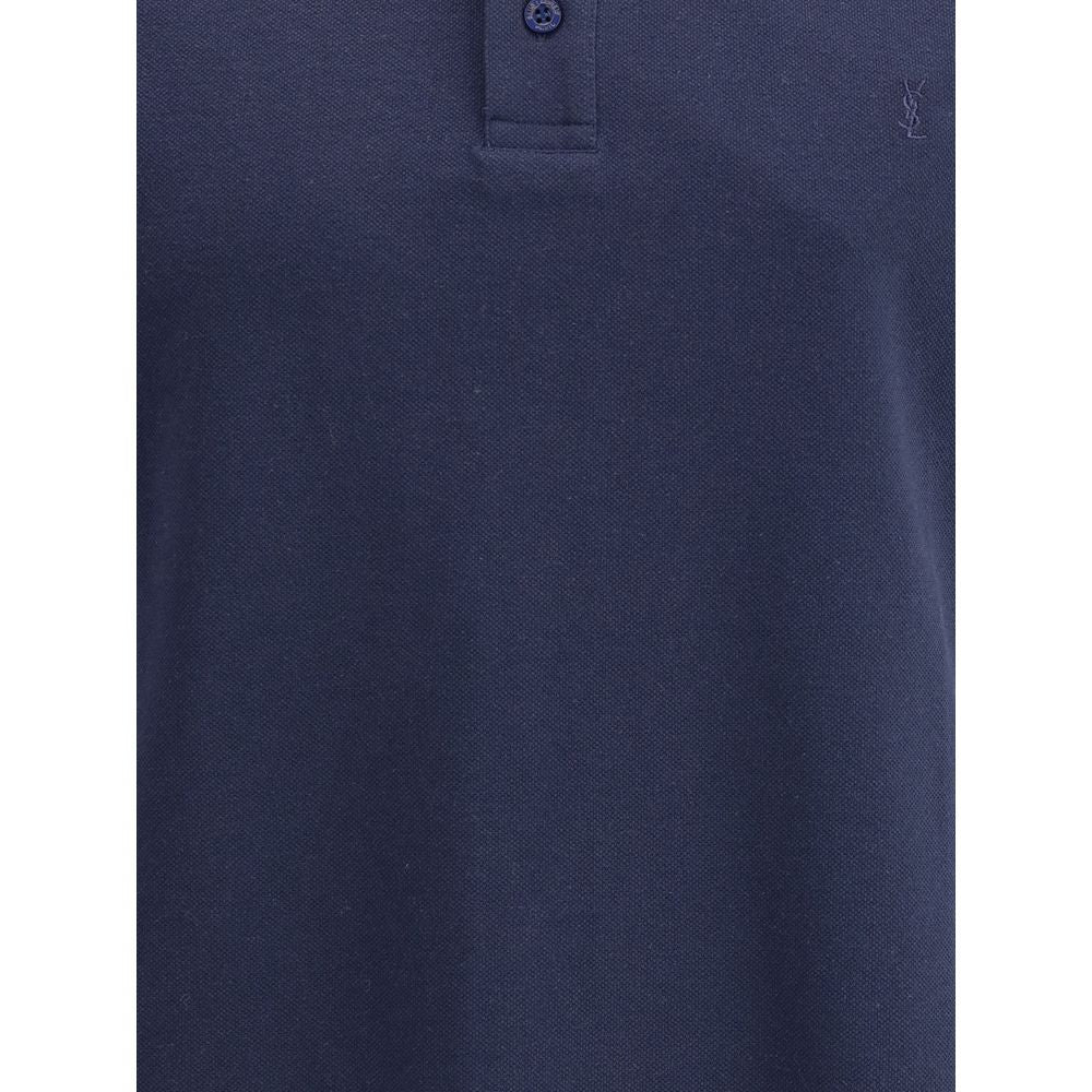 Saint Laurent Blue Cotton Polo Shirt