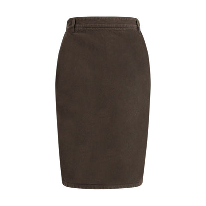 Saint Laurent Brown Denim Skirt