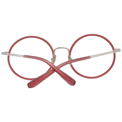 Sandro Red Metal Glasses (Frames) for women, full-rim round style, red metal frame, 51-19-140 size with branded case.