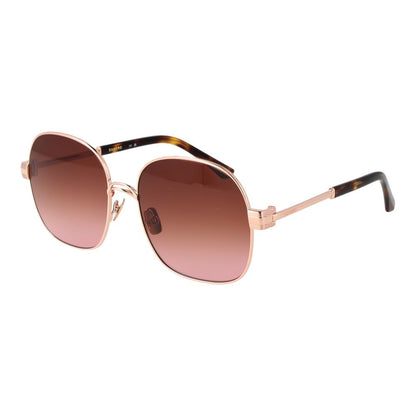 Sandro Rose Gold Acetate Sunglasses with gradient pink lenses, full-rim round frame, 100% UVA & UVB protection, stylish women eyewear.