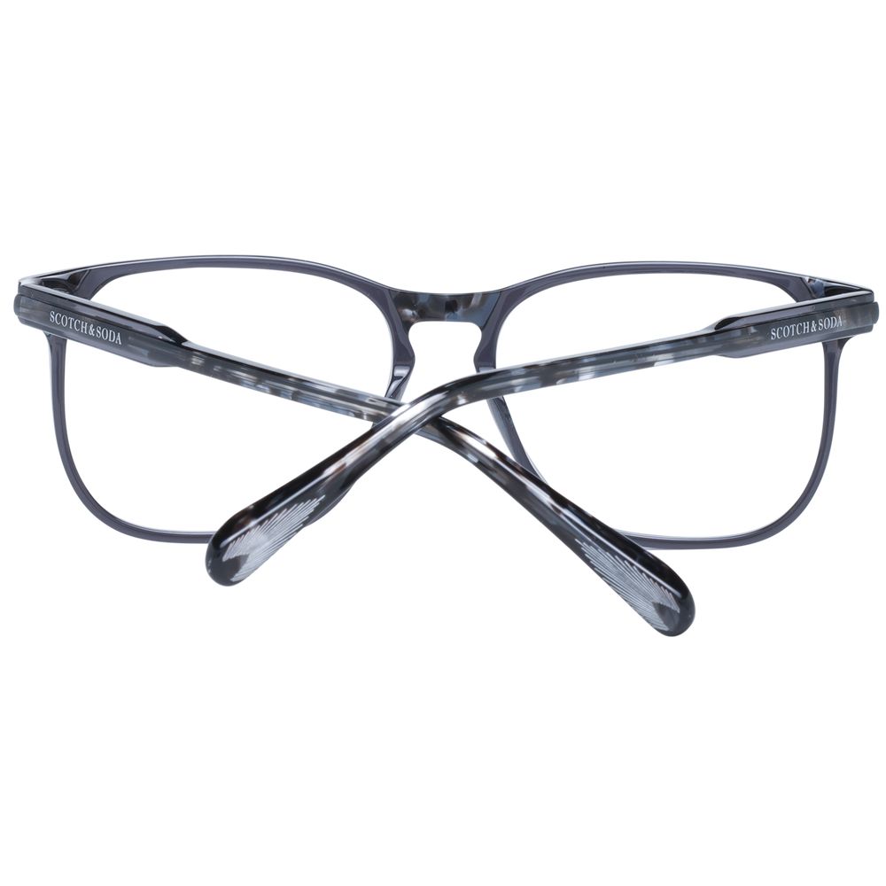 Scotch & Soda Black Men Glasses Frame, full-rim square style, black plastic material, lenses width 52, includes branded case