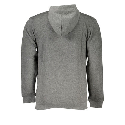 Back view of the Sergio Tacchini Gray Cotton Men's Hooded Sweater showcasing its design and craftsmanship.