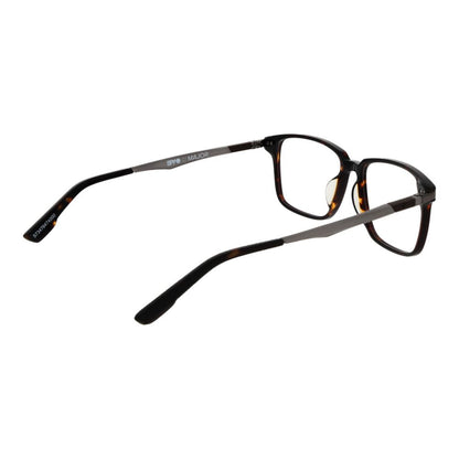 Spy Brown Plastic Glasses (Frames) for men, full-rim square frame, plastic material, brown color, 57-17-145 size, includes branded soft case.