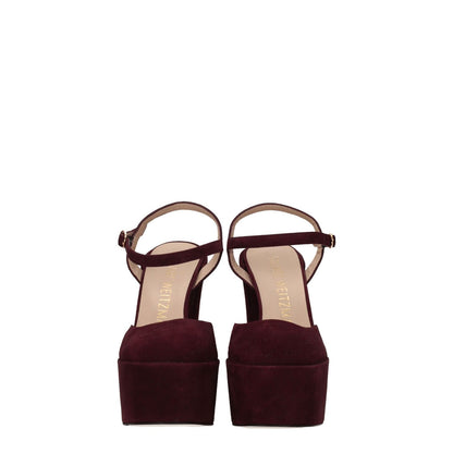 Stuart Weitzman Red Leather Platform Sandals
