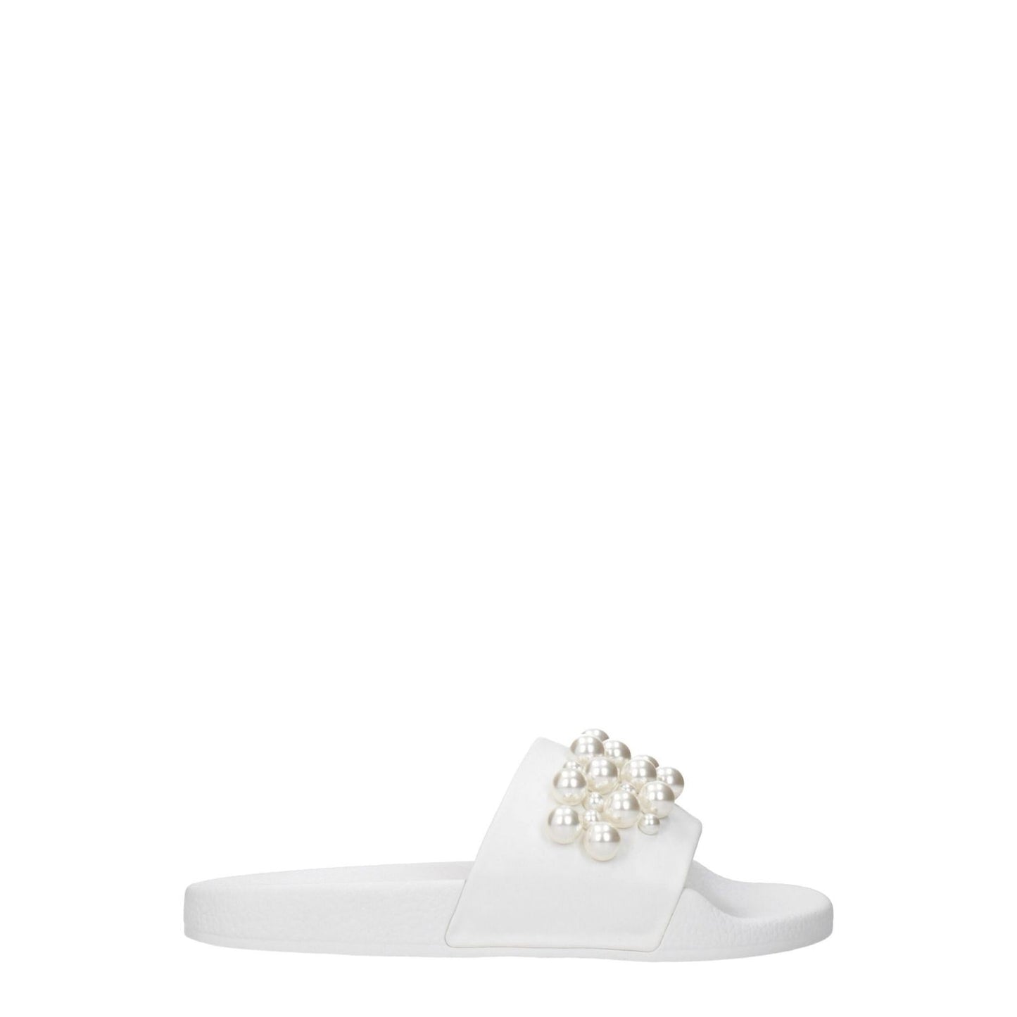 Stuart Weitzman White Leather Slippers