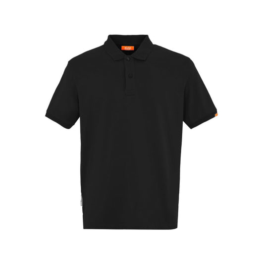 Suns Black Cotton Polo Shirt with short sleeves and a classic collar, perfect for casual wear.