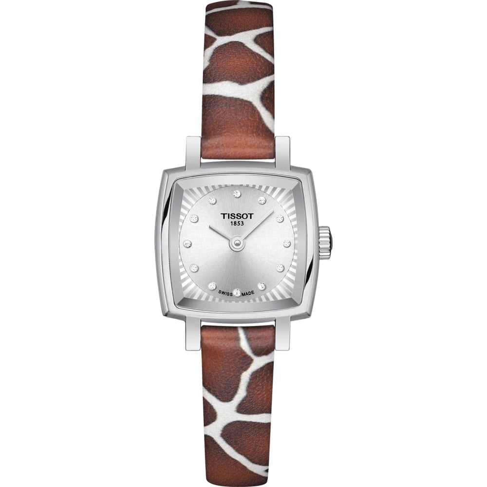 TISSOT Mod. LOVELY W-Diamonds wristwatch, stainless steel case, ecopelle strap, diamond indexes, quartz movement, official packaging.