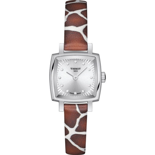 TISSOT Mod. LOVELY W-Diamonds wristwatch, stainless steel case, ecopelle strap, diamond indexes, quartz movement, official packaging.