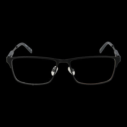 TIMBERLAND MOD. TB1770 57002 black metal rectangular eyeglasses for men on a black background