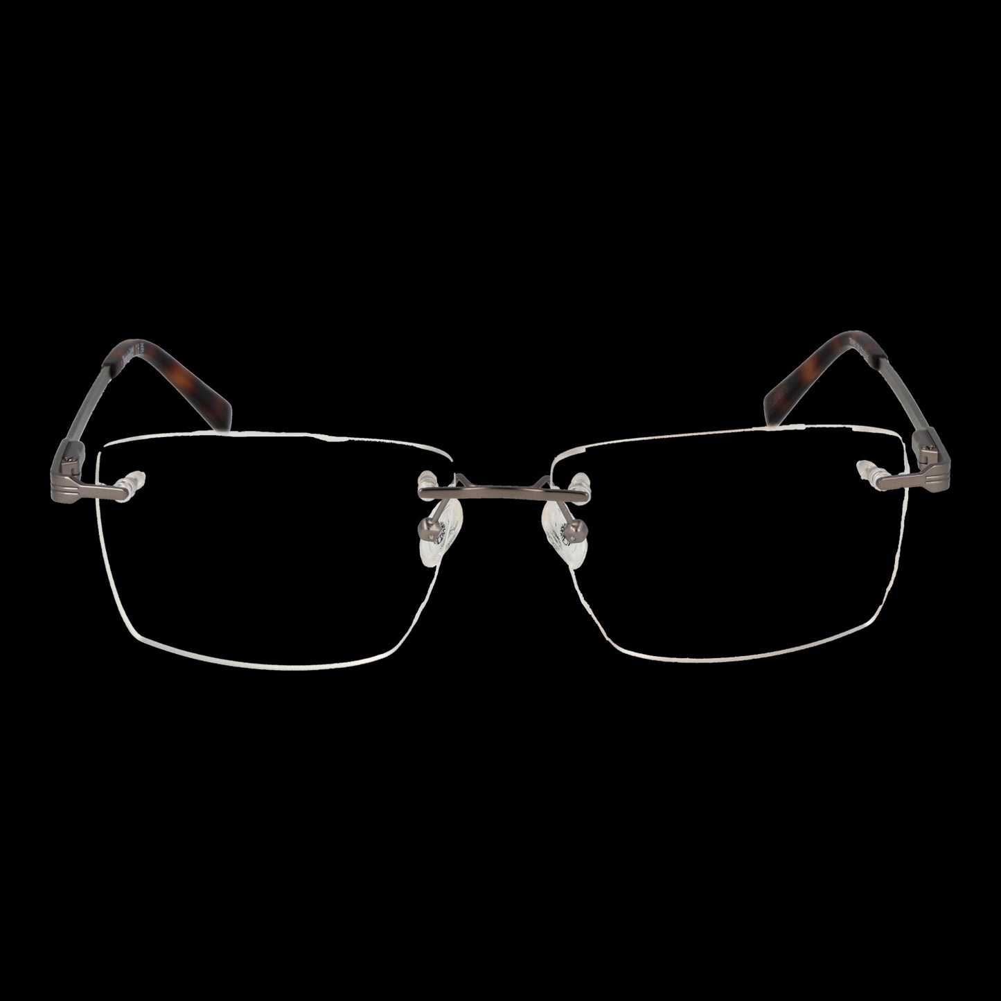 TIMBERLAND MOD. TB1800 57009 gent's eyewear, rimless rectangular glasses on black background