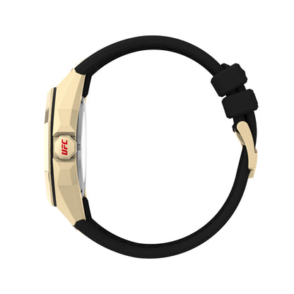 Side view of TIMEX WATCHES Mod. TW2V86500 showcasing design with black strap and UFC branding.
