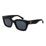 TOMMY HILFIGER MOD. TH 2052_S 51807IR black ladies sunglasses featuring square frames with dark lenses and gold logo.