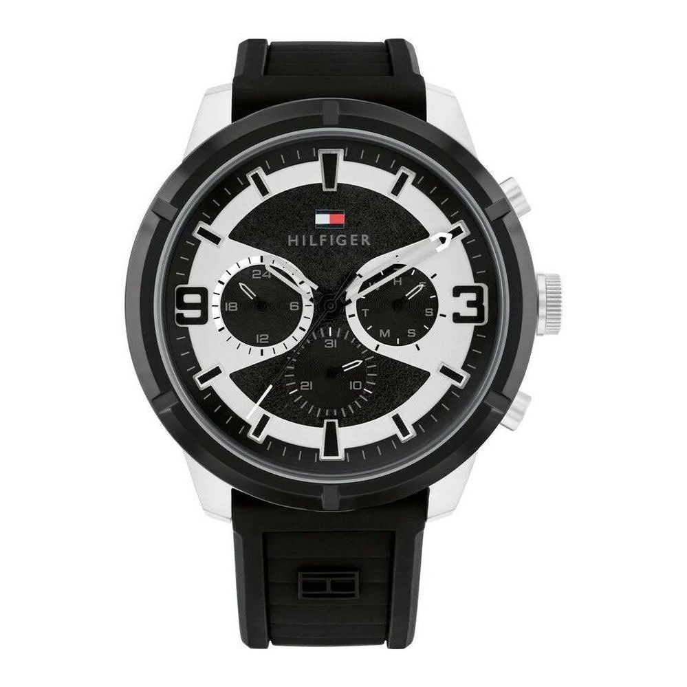 TOMMY HILFIGER Mod. 1792074 men's quartz analog watch with 5 ATM water resistance and mineral dial in official box.