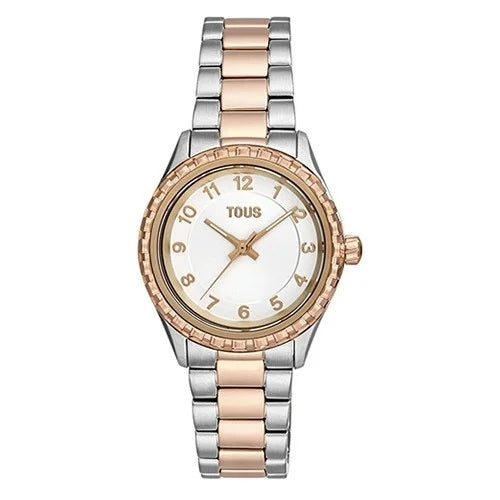 Elegant two-tone TOUS WATCHES Mod. 3000132800 with stainless steel and rose gold bracelet, featuring a classic round dial.