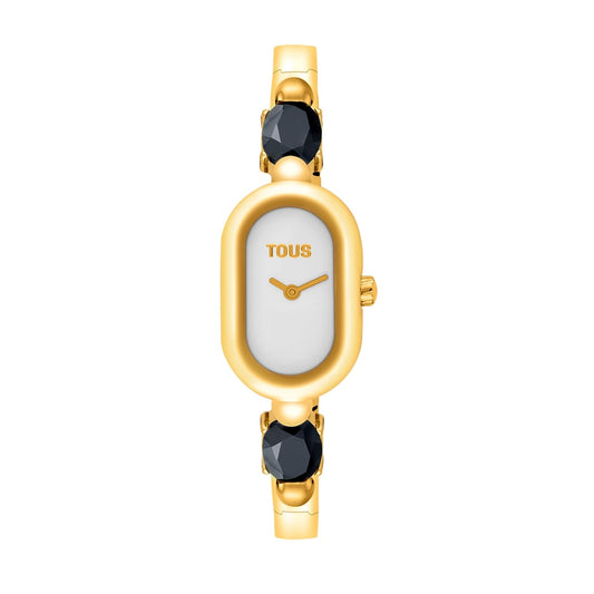 Alt Tag: TOUS WATCHES Mod. 3000138600 with elegant gold design and black accents, featuring a white watch face, luxury women's watch.