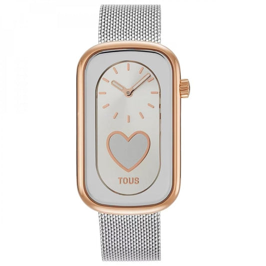TOUS WATCHES Mod. 3000140800 with silver mesh band and heart design on dial.