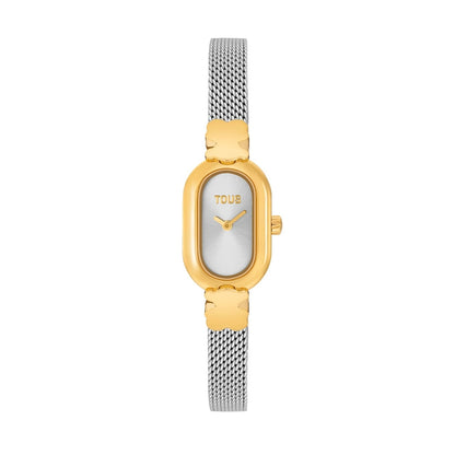 Gold and silver TOUS WATCHES Mod. 3000145300 with mesh strap