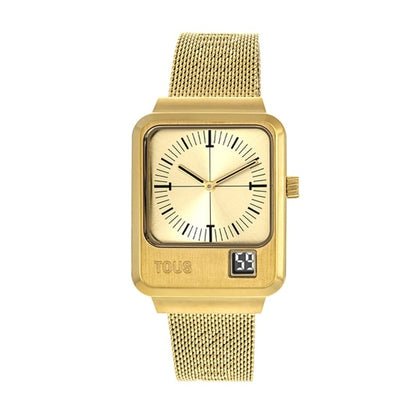 TOUS WATCHES Mod. 300358011 - elegant gold-tone watch with a square face and mesh band, ideal for a stylish and timeless look.