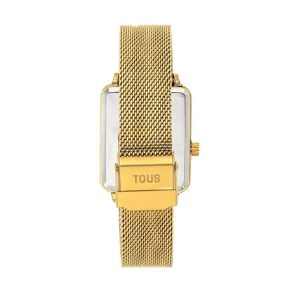 Gold mesh strap TOUS WATCHES Mod. 300358011 with a square dial.