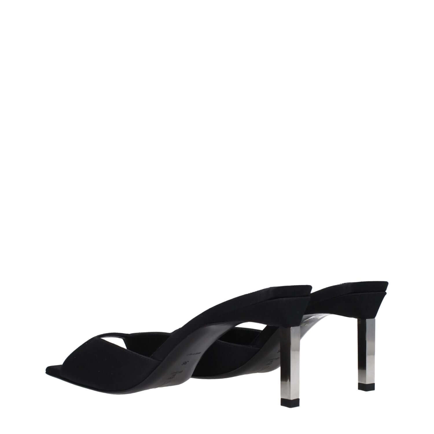 The Attico Black Satin Stiletto Heel Sandals