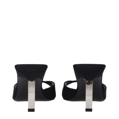 The Attico Black Satin Stiletto Heel Sandals