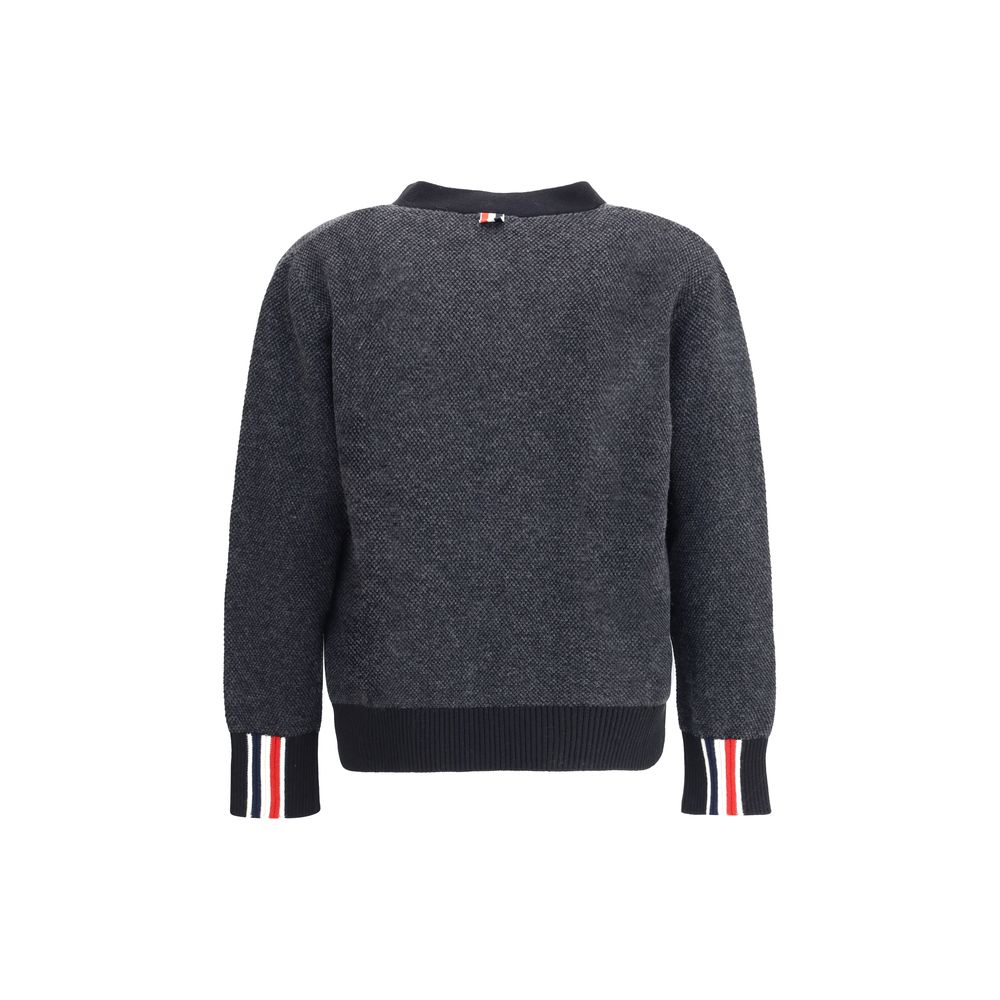 Thom Browne Black Fleece Wool Cardigan