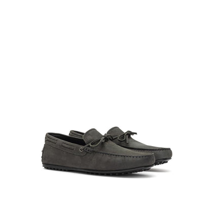 Tod's Gray Nubuc Leather Moccassin Tod's