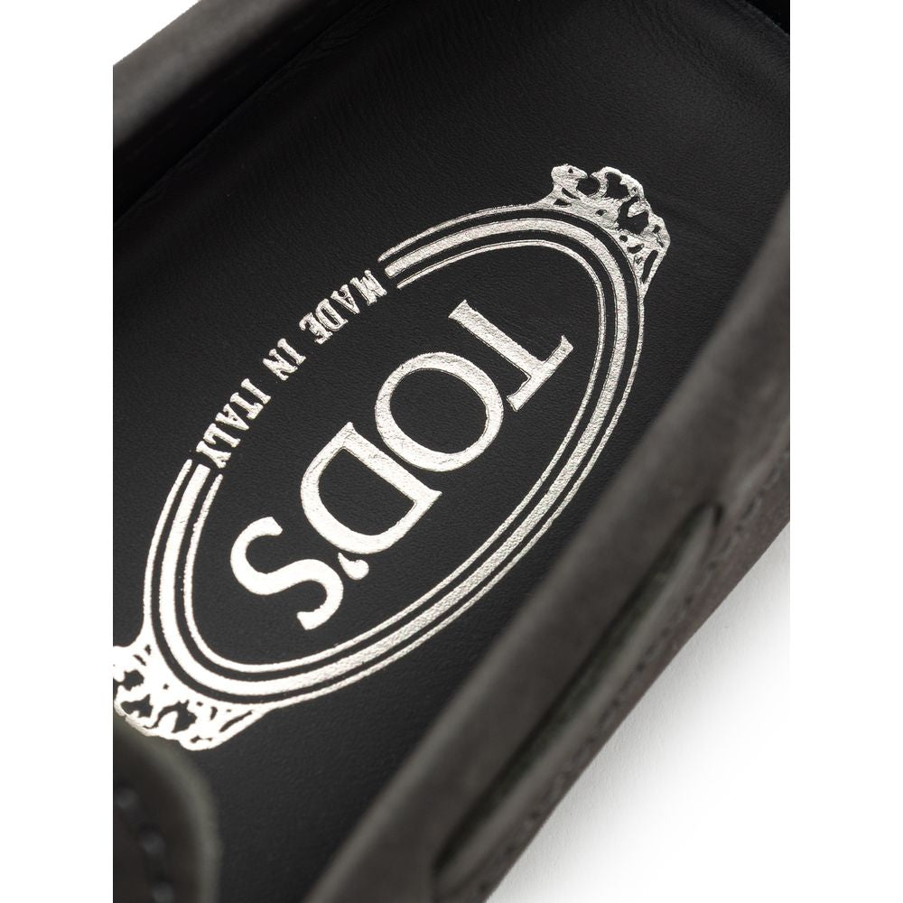 Tod's Gray Nubuc Leather Moccassin Tod's