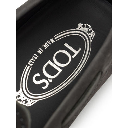 Tod's Gray Nubuc Leather Moccassin Tod's