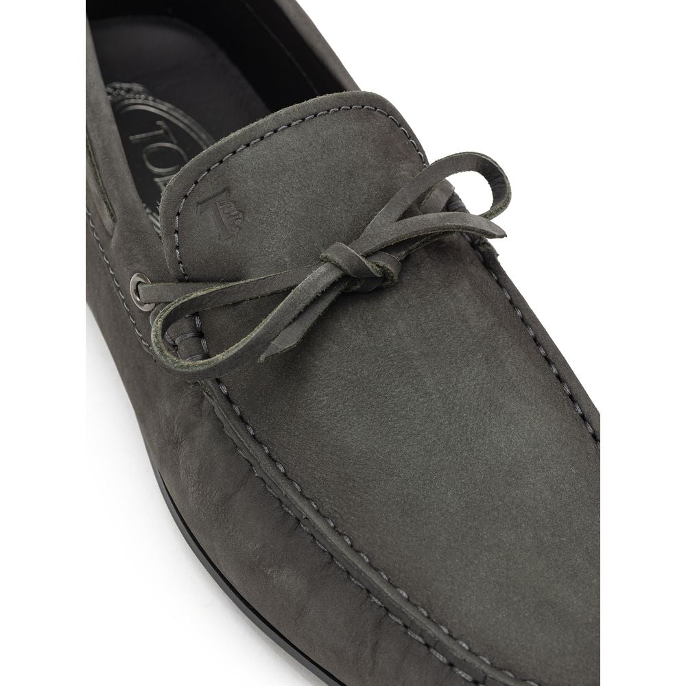 Tod's Gray Nubuc Leather Moccassin Tod's
