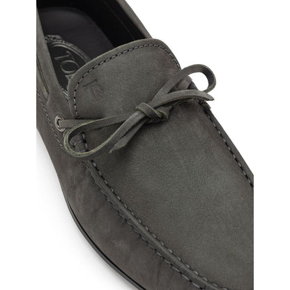 Tod's Gray Nubuc Leather Moccassin Tod's