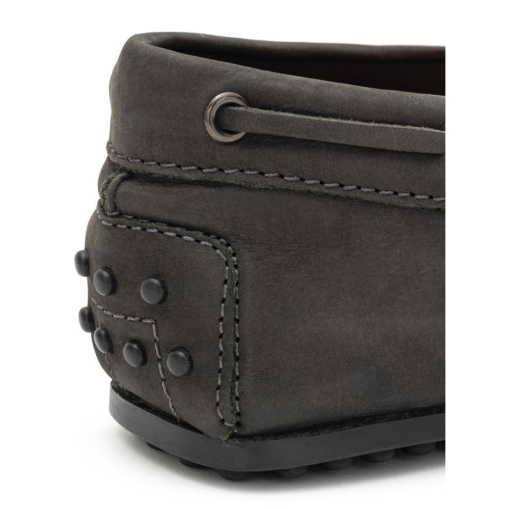 Tod's Gray Nubuc Leather Moccassin Tod's